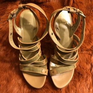 Stuart Weitzman Tan Leather Strappy Sandals